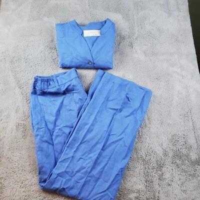 Liz Claiborne Linen Blend Pants Suit Womens Sz XL Sky Blue Blouse Trousers - Image 1 of 4