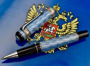 AURORA St. Petersburg 300th Anniversary Blue Guilloché Flamé LE Rollerball (RB) - Picture 1 of 12