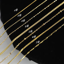 7 Styles Real 925 Sterling Silver Necklace Ladies Gold Plated Chain Necklaces