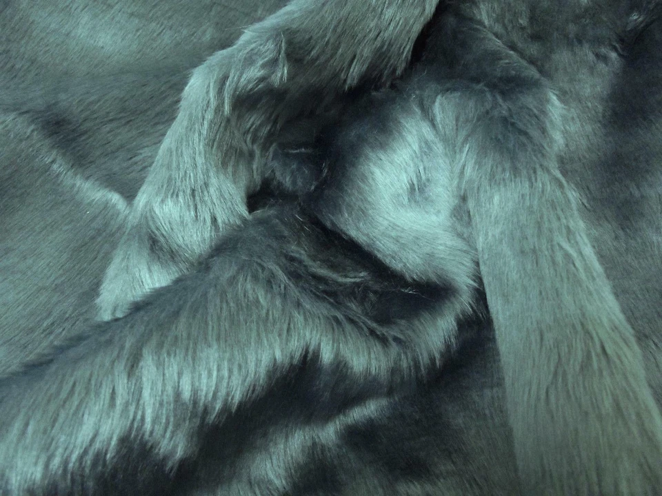 Plain Fun Faux Fur Fabric Material - SLATE BLUE - Image 1 of 1