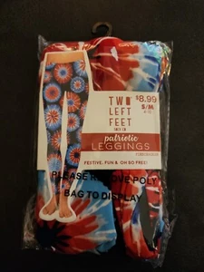 Two Left Feet Patriotic Leggings Womens S/M All American Flag 4th of July USA - Picture 1 of 2