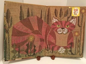 1972 Tell Me, Cat by E Fisher ~ Golden Book stitchery Virginia Tiffany ~ 13”x9.5 - Imagen 1 de 12