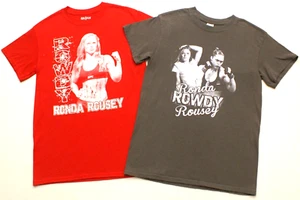 LOT OF 2 Rowdy Ronda Rousey UFC Belt Fighter, men's size small T-shirt - Picture 1 of 3