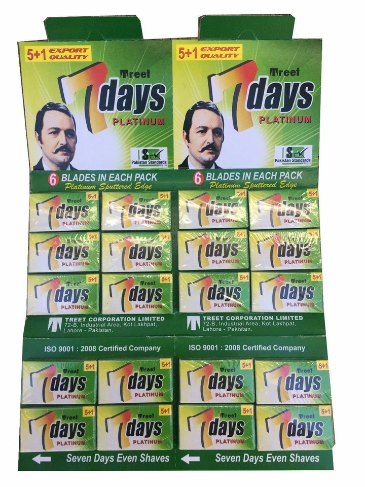 Hojas de afeitar de doble filo Treet 7 Days Platinum 100 unidades Foto 1 de 1