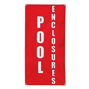 Vertical Vinyl Banner Multiple Sizes Pool Enclosures Red Home Remodeling Outdoor - Picture 1 of 6