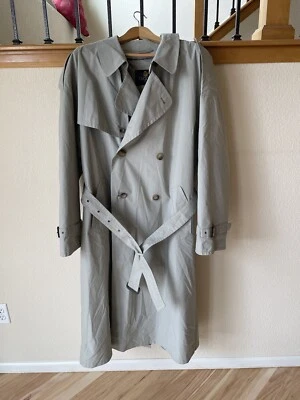Bugatti Tan Beige Trench Coat Men’s Lined Vintage 90’s Size 54 - Image 1 of 4