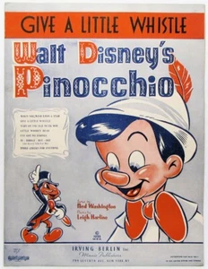 GIVE A LITTLE WHISTLE (Walt Disney's Pinocchio) IRVING BERLIN 1940 - Imagen 1 de 1