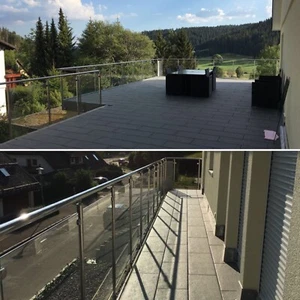 Balkongeländer mit VSG-Glas Geländer Treppe Terrasse Edelstahl Selbstmontage - Bild 1 von 6