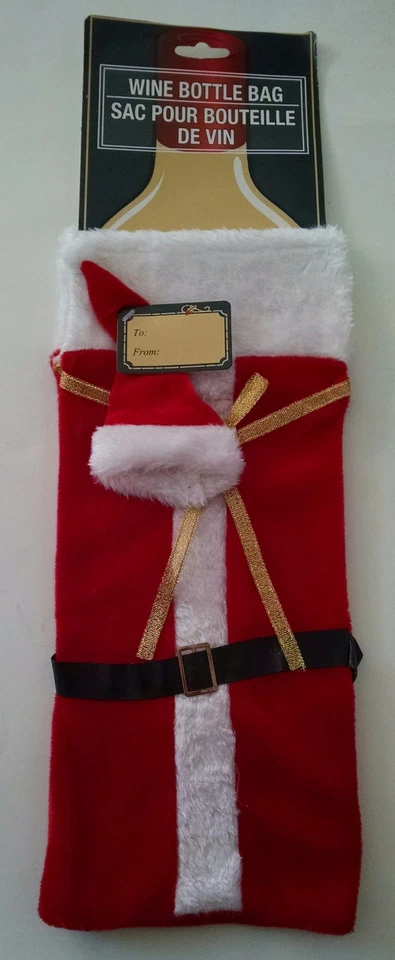 Bolsa de regalo para botella de vino traje de Santa - ¡NUEVO EN PAQUETE! Foto 1 de 1