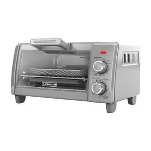 BLACK+DECKER Crisp ‘N Bake Air Fry 4-Slice Toaster Oven, Silver & Black,35 Cubic - Picture 1 of 10