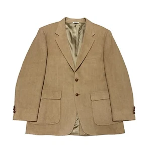 TAN CAMEL HAIR SPORT COAT SZ 43R TAN 100% 2 BUTTON LINED STRUCTURED USA MENS - Picture 1 of 8