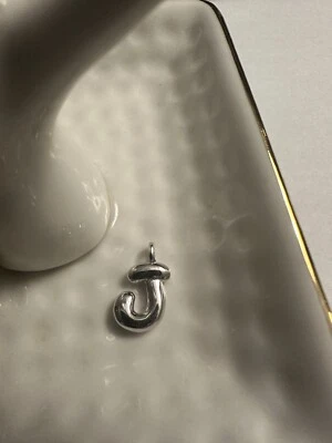 925 Sterling Silver Letter J - Initial Script Cursive Alphabet Charm - Image 1 of 3