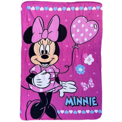 PLAID MINNIE DISNEY COPERTA IN 100% POLIESTERE 220 GSM 100X140 CM PER BAMBINI - Immagine 1 di 4