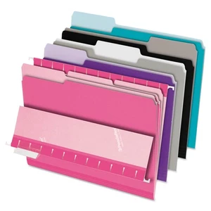 1/3 Cut Top Tab Pastel Interior File Folders 100 Pack (421013ASST2) - Picture 1 of 3