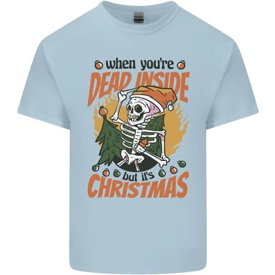 Dead Inside at Christmas Xmas Skull Kids T-Shirt Childrens - Image 1 of 4