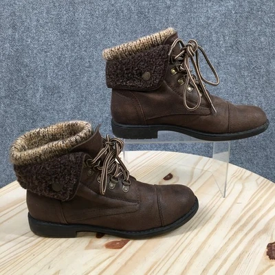 White Mountain Boots Womens 8.5 M Brown Downey Winter Faux Leather Fold Over - Image 1 of 4