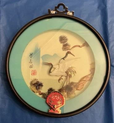 Grúas artísticas de pared Dalian China con concha de perlas vintage 3D Foto 1 de 4