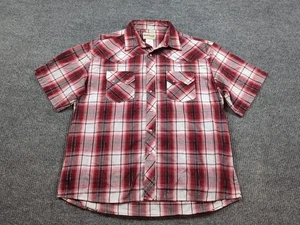 Rustler Shirt Mens XL Red Check Pearl Snap Long Sleeve Cowboy Western - Picture 1 of 7