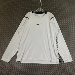 Nike Pro AeroAdapt Compression Camicia Bianca Manica Lunga Uomo Taglia XXL - Foto 1 di 7