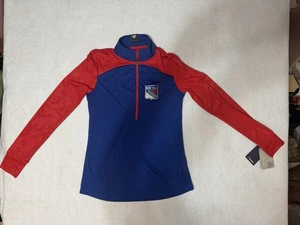 New York Rangers Damen SMALL Pro Fanatics 1/2 Zip Shirt blau LS Pullover neu mit Etikett - Bild 1 von 9