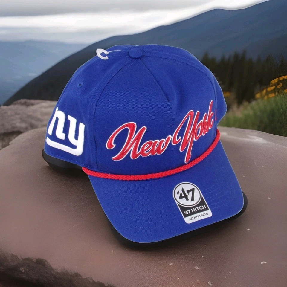New York Giants '47 Brand Royal Blue Hitch Adjustable Snapback Red Rope Hat OSFM