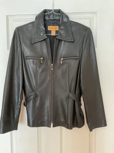 Classiques Entier Black  Leather Jacket Size Petite Small - Picture 1 of 10