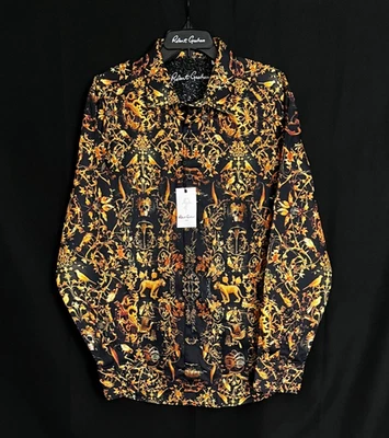 Robert Graham BRUT Champagne & Skulls Embroidered $328  2XL NWT Classic Fit XXL - Image 1 of 4