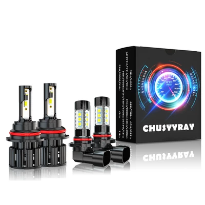 For 2001-2007 Dodge Grand Caravan 4X LED Headlight Bulbs Hi/Lo + Fog Light 6000K - Image 1 of 4