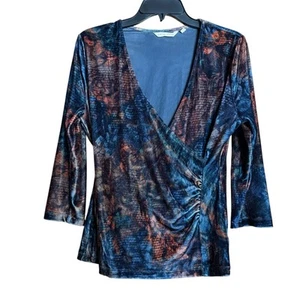 Weiche Umrandung Samt Alyssa Strick Top Damen Medium mehrfarbig künstlerische Bluse - Bild 1 von 9