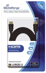 MediaRange HDMI High Speed Connection Cable with Ethernet, Gold-Plated Contacts, - Afbeelding 1 van 3