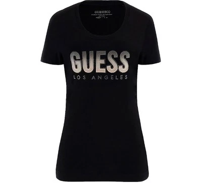 Camiseta Mujer Algodón Manga Corta GUESS W5GI14J1314 JBLK Negro - Imagen 1 de 4