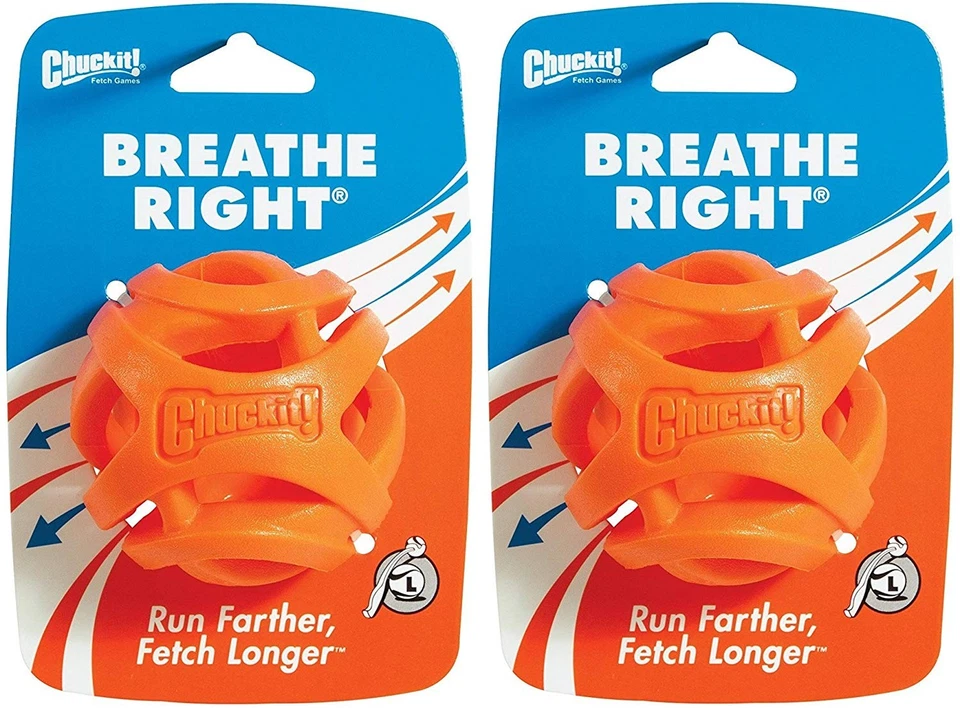 Canine Hardware Orange Chuckit Breathe Right Fetch Ball Large 029695319334