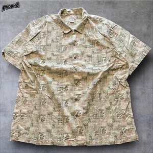 LL Bean Button Down Short Sleeve Shirt Fish Aztec #261082 Men’s XL AOP S120 - Picture 1 of 9