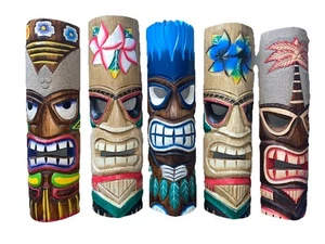 SET OF 5 20" TIKI MASK HAWAIIAN WALL ART ISLAND HOME DECOR BAR TROPICAL - Picture 1 of 1
