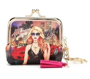 NEW NICOLE LEE MIAMI NIGHT MINI COIN PURSE KEYCHAIN - NWT - Picture 1 of 3