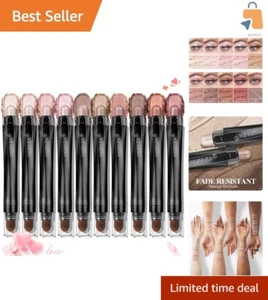 Luxury 10PCS Shimmer Eyeshadow Stick Set with Smooth Application & Easy Grip - Picture 1 of 10