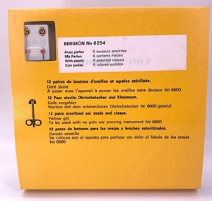 Bergeon 6254 Assorted 12 Pairs Of Earrings Sterilized Golden Yellow 3wc - Picture 1 of 2