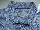 Eton Slim  Blue White Floral Shirt Size 41 / 16