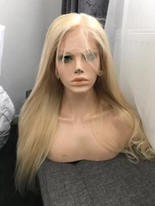Blonde Full Lace Wig, 100% Human Hair Brand New BLONDE . 22” - Picture 1 of 8