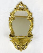Vintage 1970 Syroco Dart #2327 Gold Mirror Shelf Ornate 21.5" tall