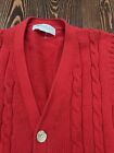 Vintage Parker Of Vienna Cable Knit Sweater Vest Men's SzL Red