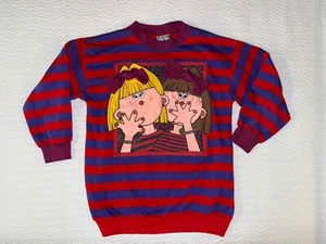 Zoodles Vintage Girls 6X Stripped Crewneck Sweatshirt - Picture 1 of 7