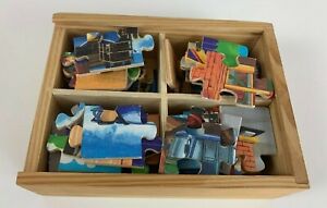 Melissa & Doug Jigsaws in a Box 4 Puzzles 48PCS Wood Construction Box #26 Boys