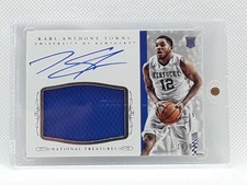 Karl-Anthony Towns 2015-16 National Treasures RC PATCH AUTO (18/99) Kentucky
