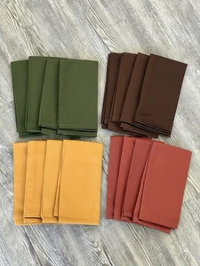 (16) Cloth Napkins Holiday Autumn Fall Thanksgiving 15"×15" Assortment Colors - Picture 1 of 5