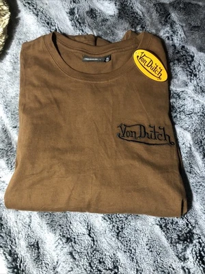 Camiseta Hombre VON DUTCH Bordada Marrón S.S. XL. Nuevo con etiquetas. Foto 1 de 4