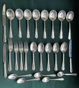 Viners Dubarry Silver Plate Cutlery 25 Pieces Soup Spoons Forks Tea Spoons - Imagen 1 de 9