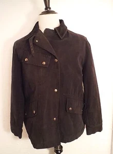 Ralph Lauren Sport Damen schwarz Baumwolle Metall Reißverschluss Jacke Mantel Damen Große L - Bild 1 von 12