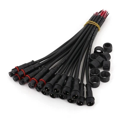 10Pairs Waterproof 2Pin Male and Female 22AWG LED Strip Cable Plug Connector - Image 1 of 4