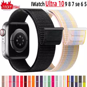 Nylon Loop Strap/Band for Apple Watch 46 40 44 45 42 41 38Mm Smart Belt 8/7/6/SE - Picture 1 of 55
